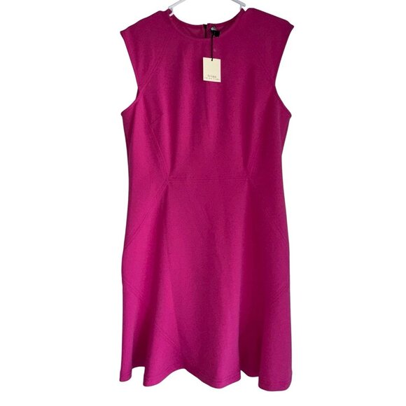 NWT Trina Trina Turk Kulu Seamed Mini Dress Sz 10 Raspberry Pink MSRP $148 - Picture 1 of 8
